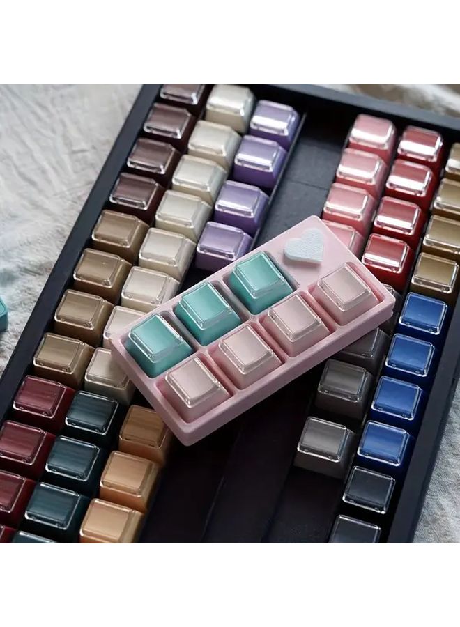 Brown Rainbow Keycaps For Mechanical Keyboard Colorful Office And Gaming Use - Image 1